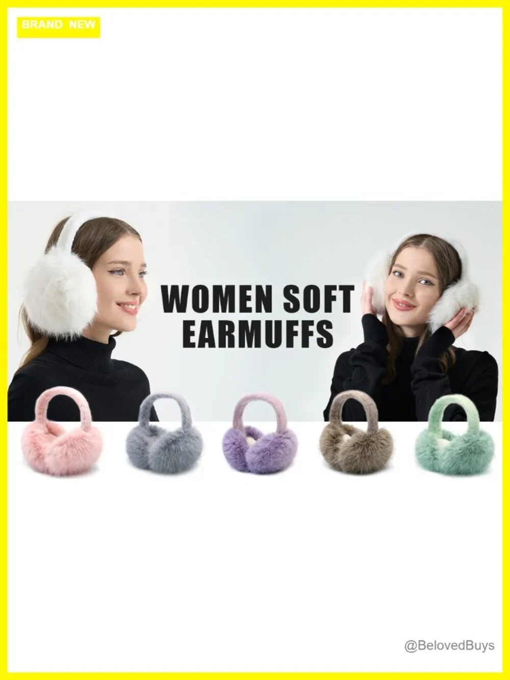 Fluffy Faux Fur Earmuffs Foldable Winter Ear Warmer Soft Covers